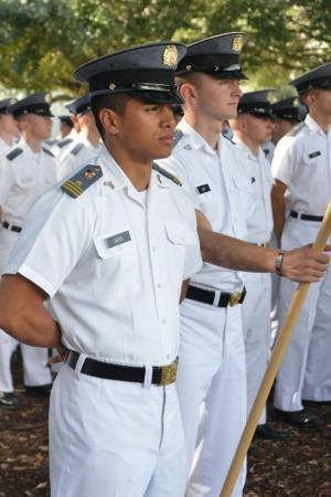 Cadet leads company in parade