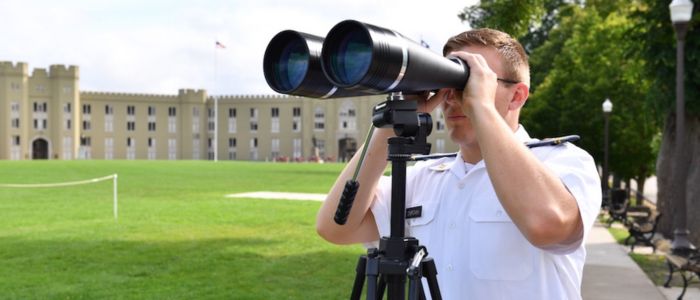 A student at VMI, a military college in Virginia, part of the astronomy program.