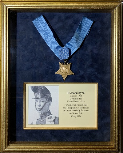 Medal of Honor display for Richard E. Byrd, Jr.  VMI Class of 1908 Commander, U.S. Navy