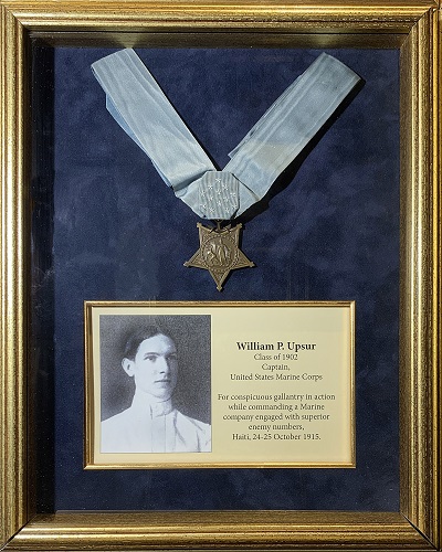 Medal of Honor display for William P. Upshur  VMI Class of 1894 Captain, U.S. Marine Corps