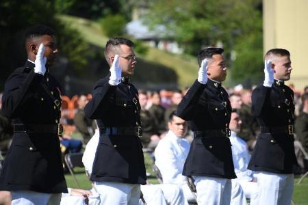 VMI cadets at commissioning ceremony