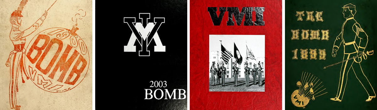 4 covers of VMI's yearbook 