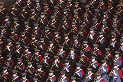 Cadets march in the 2017 presidential inaugural parade.