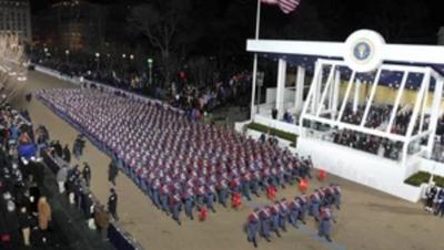 Cadets march in the 2013 inaugural parade.