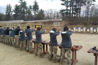 VMI Combat Shooting Team takes aim at targets.