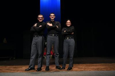 Students in the Theater Club performing at VMI, a military college in Virginia