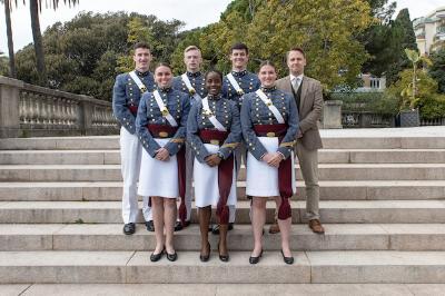 Students from VMI, a military college in Virginia, participating in an International Competition on the Law of Armed Conflict