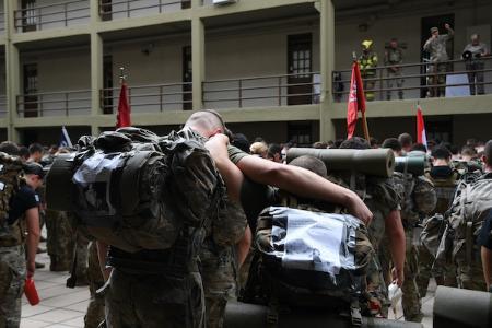 Cadets perform a 110 story stair climb in honor of Sept. 11 at VMI.