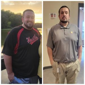 Doug Crab, who works in facilities management, works to lose weight